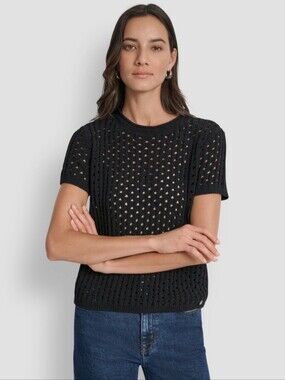 NEW DKNY Olive Green Knit Top